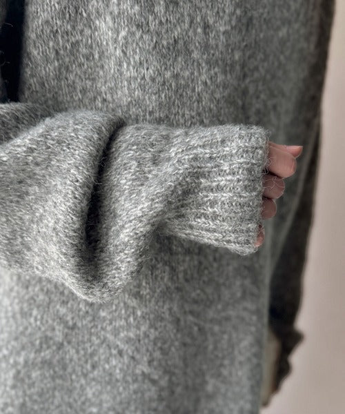 【Classical Origin】「深みのある大人に。」クルーネックミックスカラー糸ニット（長袖）/Crew neck mixed color knit ao1020308