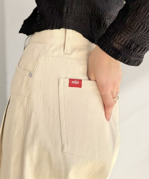 【mily bilet】後ろ姿映え確定♪インして可愛い、春夏のマストアイテム。 綿100%切り替えタックカーブパンツ mi0789011