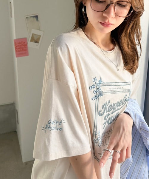 《JaVa ジャバコラボ》ゆるっと１枚コーデの主役♪綿100%ヴィンテージプリント半袖刺繍ワンピース jv1260623