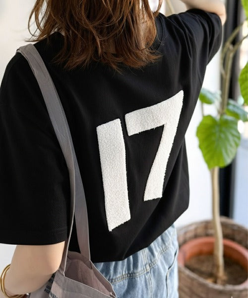 【前後2way】快適素材、立体刺繍がアクセントに♪綿100％デザインナンバリングサガラ刺繍T ce1350008