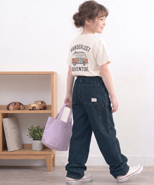 【キッズ】《JaVa ジャバ別注》キュンとする可愛さ。アクティブに動けるストレスフリーボトム。ペインターデニムパンツ jk0420048