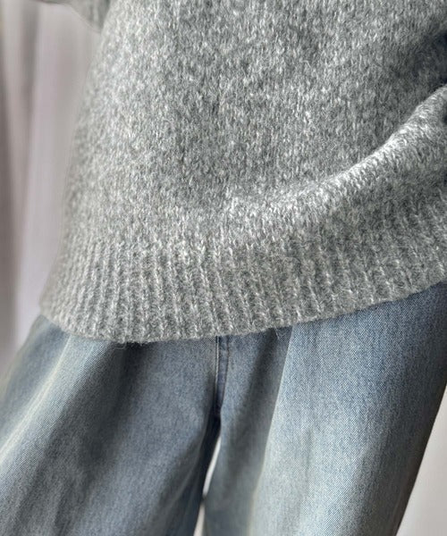 【Classical Origin】「深みのある大人に。」クルーネックミックスカラー糸ニット（長袖）/Crew neck mixed color knit ao1020308