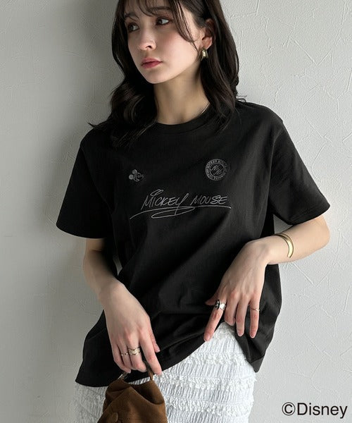 大人女子必見！　綿100％「ディズニー」サイン風刺繍Tシャツ（半袖） ce1330037