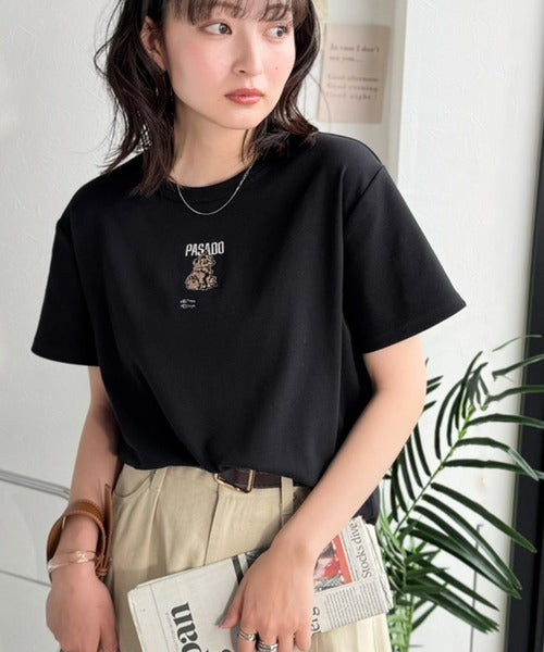 可愛いだけとは言わせない！刺繍コンパクトフライスTシャツアニマルシリーズ（半袖） ce1050360