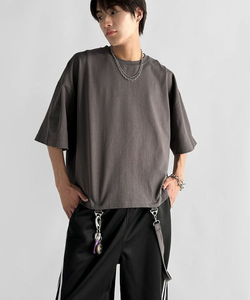 Belt Design Transformable Cropped T-Shirt／脱着式ベルトデザインショート丈Tシャツ co1150015