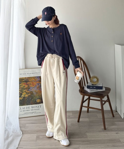 着回し力抜群♪リラックスシルエットで程よい抜け感◎胸刺繍ヘンリーネックトップス ce1020324