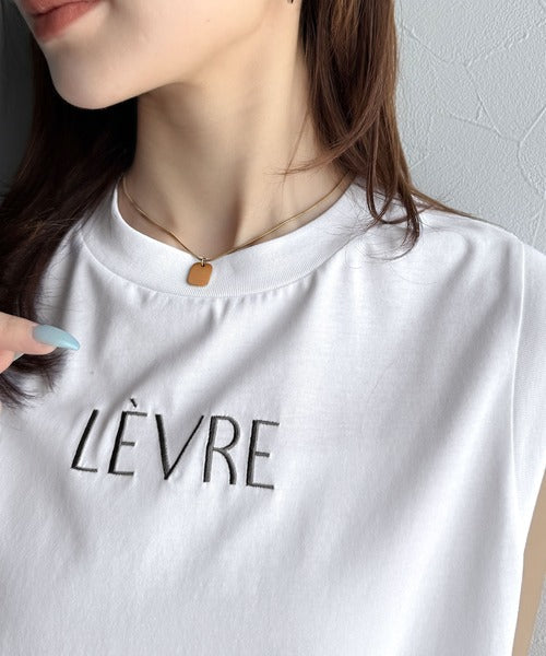 春夏コーデの主役！シルケット胸元刺繍サイド裾スリット入りノースリーブカットソー ce1020199