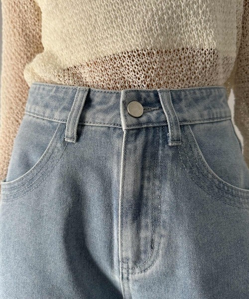 【mily bilet】特別な個性を持つオンリーワンの仕上がり！花柄レースワイドデニムパンツ mi1139076