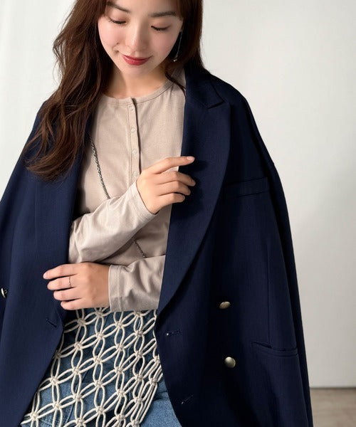 シンプルだからこそ、こだわりたい。シルケット加工ドット釦ヘンリーTシャツ（長袖） ce1020314