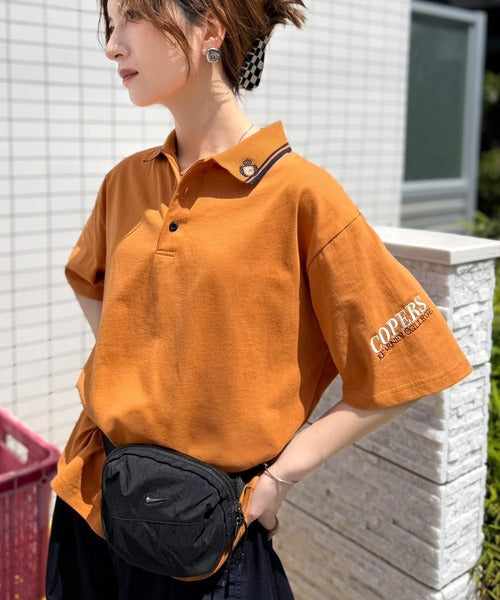 レトロ可愛いスタイルに。綿100％とび刺繍ポロシャツ（半袖） ce1330100