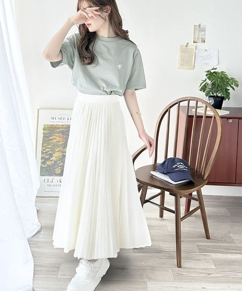 《Javaジャバコラボ》【sustaina+】大人の上級シンプル。滑らか綿100％ワンポイント刺繍Tシャツ jv1260113