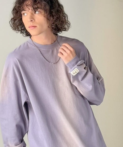《JaVaジャバコラボ》垢抜け！大人のストリートstyleを作る。綿100％スプレーダイオーバーサイズTシャツ（長袖） jm1020358