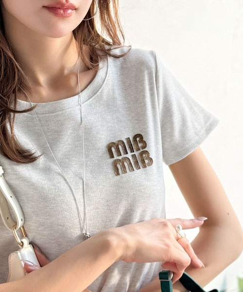 【mily bilet】スタイルよく、着心地いい。絶対使えるシンプルT♪ワッペンコンパクトTシャツ（半袖） mi1329084