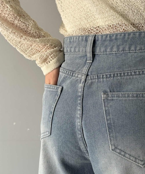 【mily bilet】特別な個性を持つオンリーワンの仕上がり！花柄レースワイドデニムパンツ mi1139076