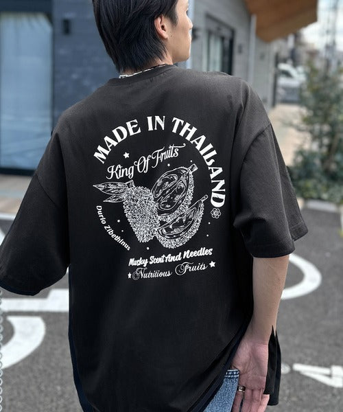 《JaVaジャバコラボ》周りと差がつくアート感。綿100％ タイ☆トロピカルフルーツ柄☆ビッグTシャツ jm1029128