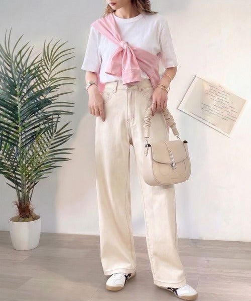 美シルエット。ハイウエストルーズデニムパンツ ce0900001