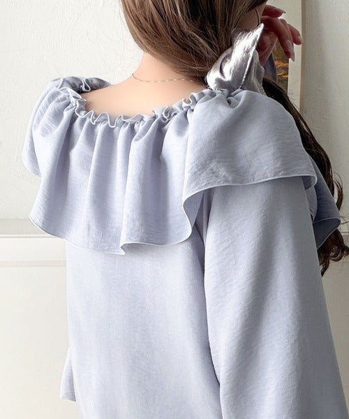 【mily bilet】大人の甘さがちょうどいい♪オフショル2wayキャンディースリーブカシュクールブラウス（長袖） mi1019127