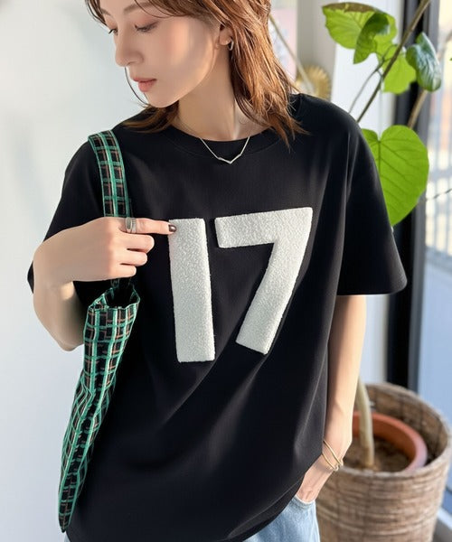 【前後2way】快適素材、立体刺繍がアクセントに♪綿100％デザインナンバリングサガラ刺繍T ce1350008