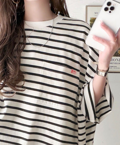 《JaVaジャバコラボ》大人のこなれ感漂う。 綿100％ビッグポケットオーバーサイズTシャツ（半袖） jv1260540