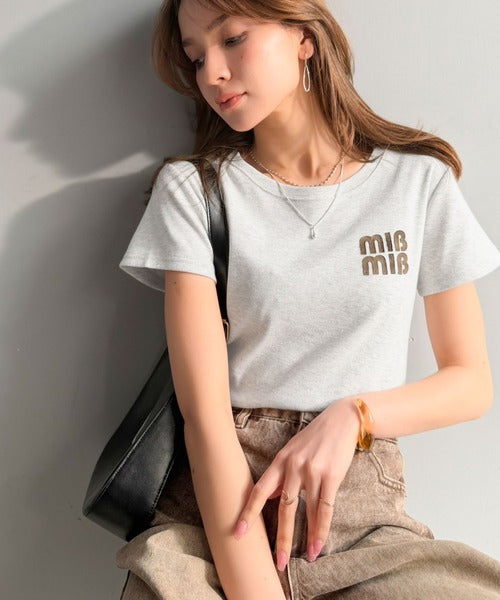 【mily bilet】スタイルよく、着心地いい。絶対使えるシンプルT♪ワッペンコンパクトTシャツ（半袖） mi1329084
