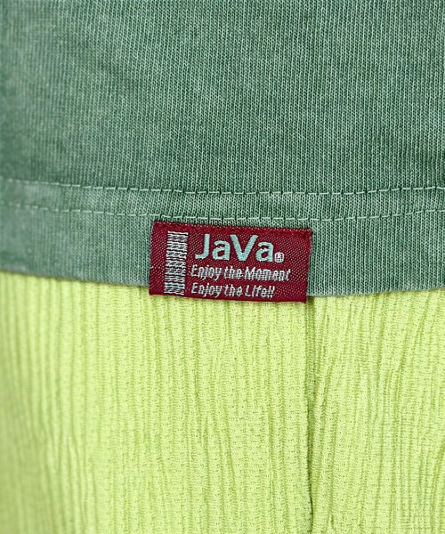《JaVa ジャバコラボ》キャッチーな大人Tee。綿100%ピグメントロゴビッグTシャツ jv1029024