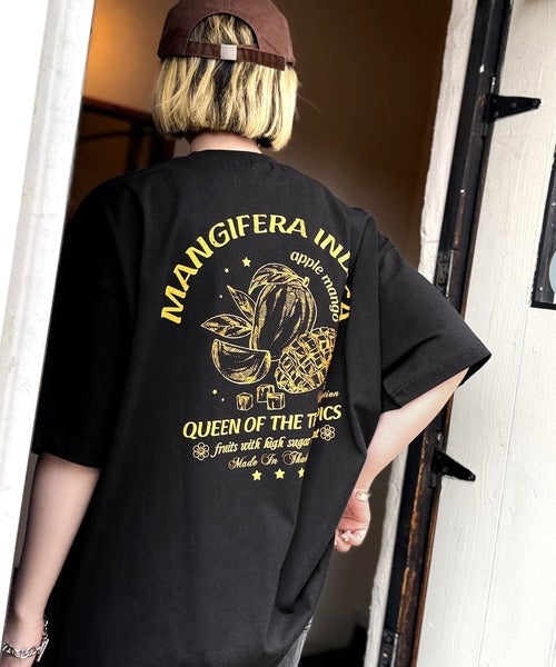 《JaVaジャバコラボ》周りと差がつくアート感。綿100％ タイ☆トロピカルフルーツ柄☆ビッグTシャツ jm1029128