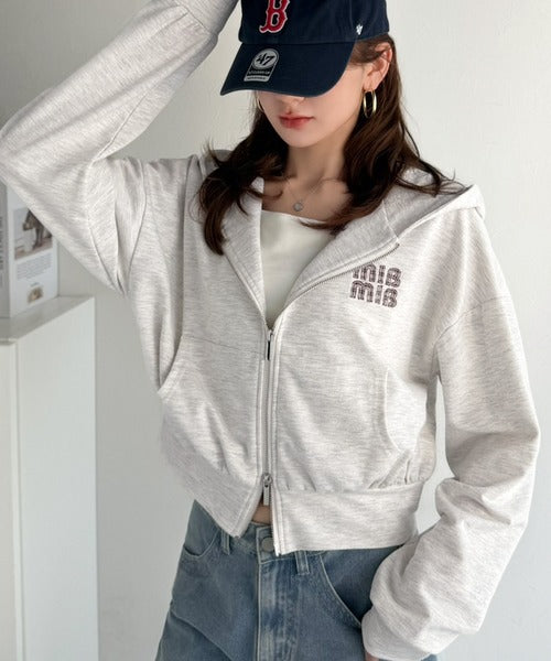【mily bilet】1枚は持っておきたい！垢抜け必至。胸元ワッペン付きダブルジップパーカー（長袖） mi1329090