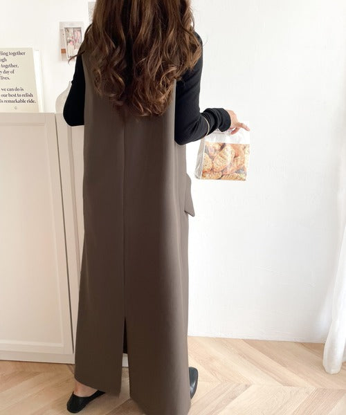 上品リラクシーstyle。ポケット付Vネックワンピース ce1260076
