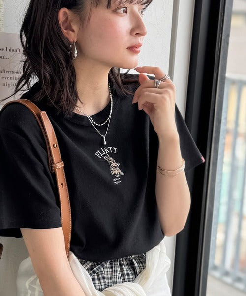 可愛いだけとは言わせない！刺繍コンパクトフライスTシャツアニマルシリーズ（半袖） ce1050360
