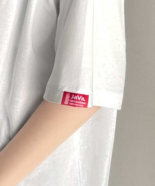 《JaVaジャバコラボ》お洒落見え確定。綿100％タイ料理メニュー風プリントルーズフィットTシャツ(オーバーサイズ) jv1029127