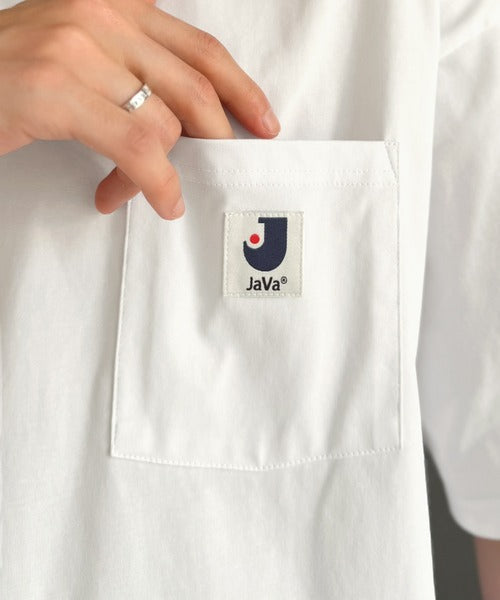 《JaVaジャバコラボ》【接触冷感・抗菌防臭機能付き】試して納得！胸ポケット付き ライトヘビーウェイト オーバーサイズTシャツ（半袖） jo1320020