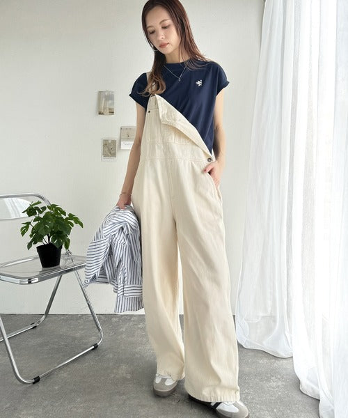大人女子の上品ベーシック。綿100％シルケットモックネックフレンチTシャツ(刺繍) ce1260395