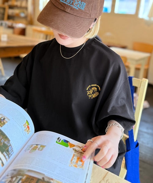 《JaVaジャバコラボ》周りと差がつくアート感。綿100％ タイ☆トロピカルフルーツ柄☆ビッグTシャツ jv1029128