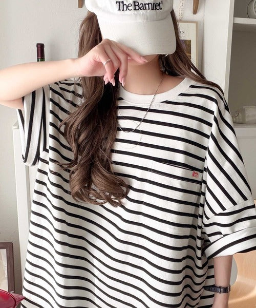 《JaVaジャバコラボ》大人のこなれ感漂う。 綿100％ビッグポケットオーバーサイズTシャツ（半袖） jv1260540