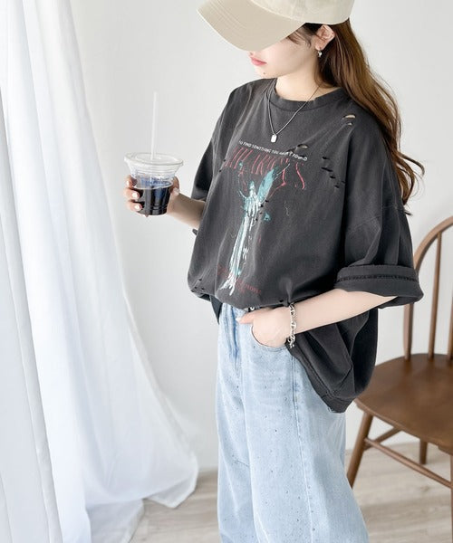 《Javaジャバコラボ》ゆるっとカジュアルに着こなす。綿100%ピグメント加工グラフィックプリントTシャツ＆ロンT(半袖)(長袖) jv1050148