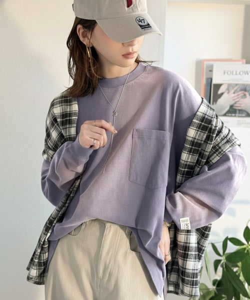《JaVaジャバコラボ》垢抜け！大人のストリートstyleを作る。綿100％スプレーダイオーバーサイズTシャツ（長袖） jm1020358
