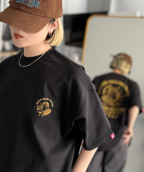《JaVaジャバコラボ》周りと差がつくアート感。綿100％ タイ☆トロピカルフルーツ柄☆ビッグTシャツ jv1029128