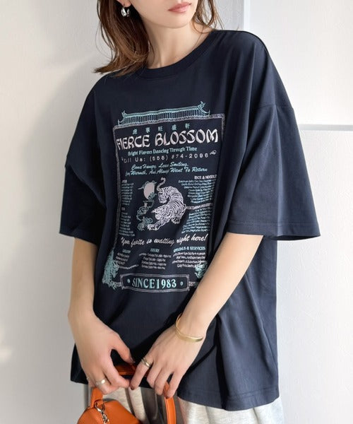 《JaVaジャバコラボ》着るだけで主役級。前後2way刺繍グラフィックオーバーサイズTシャツ jv1260547