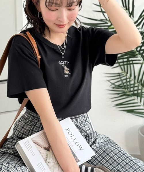 可愛いだけとは言わせない！刺繍コンパクトフライスTシャツアニマルシリーズ（半袖） ce1050360