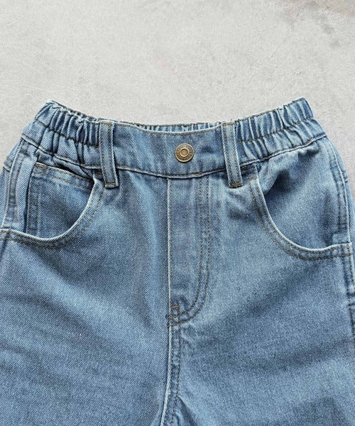 【キッズ】《JaVa ジャバ別注》キュンとする可愛さ。アクティブに動けるストレスフリーボトム。ペインターデニムパンツ jk0420048