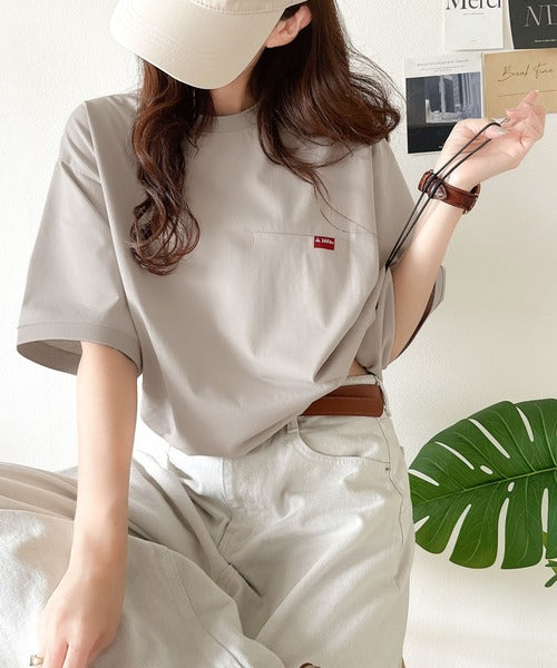 《JaVa ジャバコラボ》シンプルなのに格上げ。綿100％シルケット素材裾ドロストオーバーサイズTシャツ jv1050157