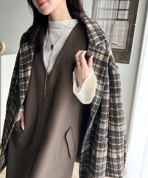 上品リラクシーstyle。ポケット付Vネックワンピース ce1260076