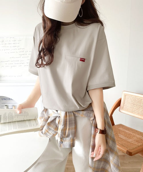 《JaVa ジャバコラボ》シンプルなのに格上げ。綿100％シルケット素材裾ドロストオーバーサイズTシャツ jv1050157
