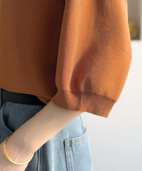 ラフなのにきちんと見え♪胸刺繍ミラノリブスキッパー襟プルオーバー ce1050362