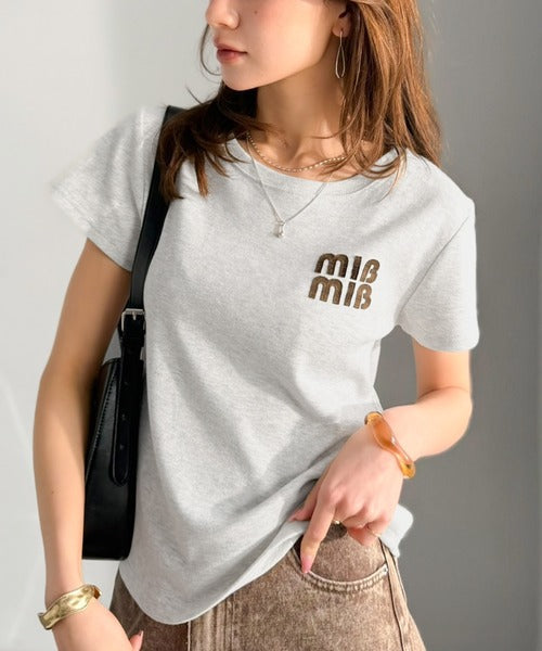 【mily bilet】スタイルよく、着心地いい。絶対使えるシンプルT♪ワッペンコンパクトTシャツ（半袖） mi1329084