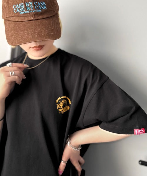 《JaVaジャバコラボ》周りと差がつくアート感。綿100％ タイ☆トロピカルフルーツ柄☆ビッグTシャツ jm1029128