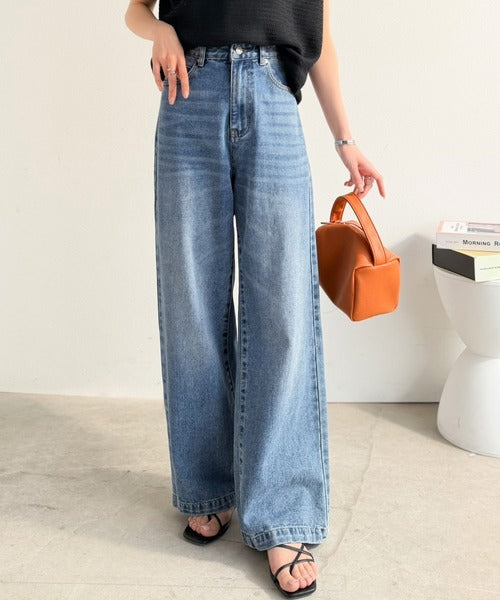 美シルエット。ハイウエストルーズデニムパンツ ce0900001