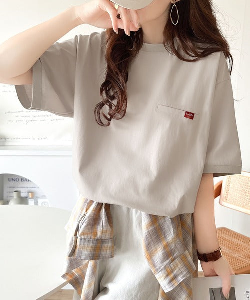 《JaVa ジャバコラボ》シンプルなのに格上げ。綿100％シルケット素材裾ドロストオーバーサイズTシャツ jv1050157