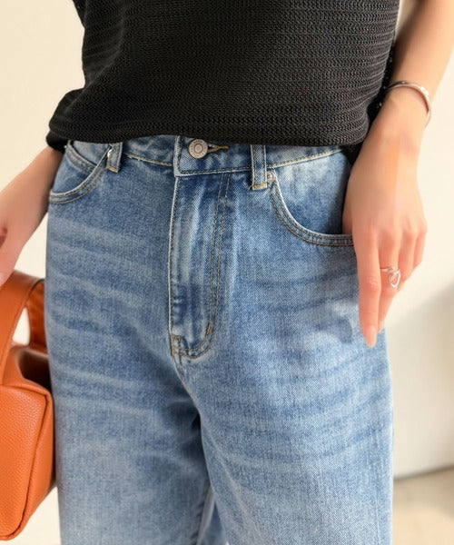 美シルエット。ハイウエストルーズデニムパンツ ce0900001