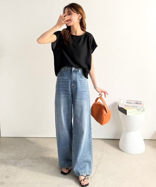美シルエット。ハイウエストルーズデニムパンツ ce0900001